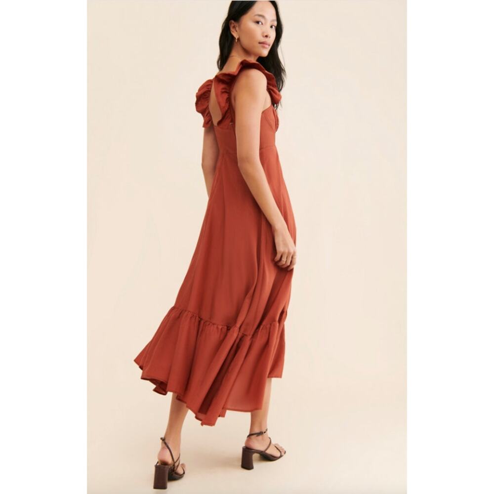 Farm Rio Sleeveless Maxi Dress Cinnamon Bark Size Small - Picture 3 of 9